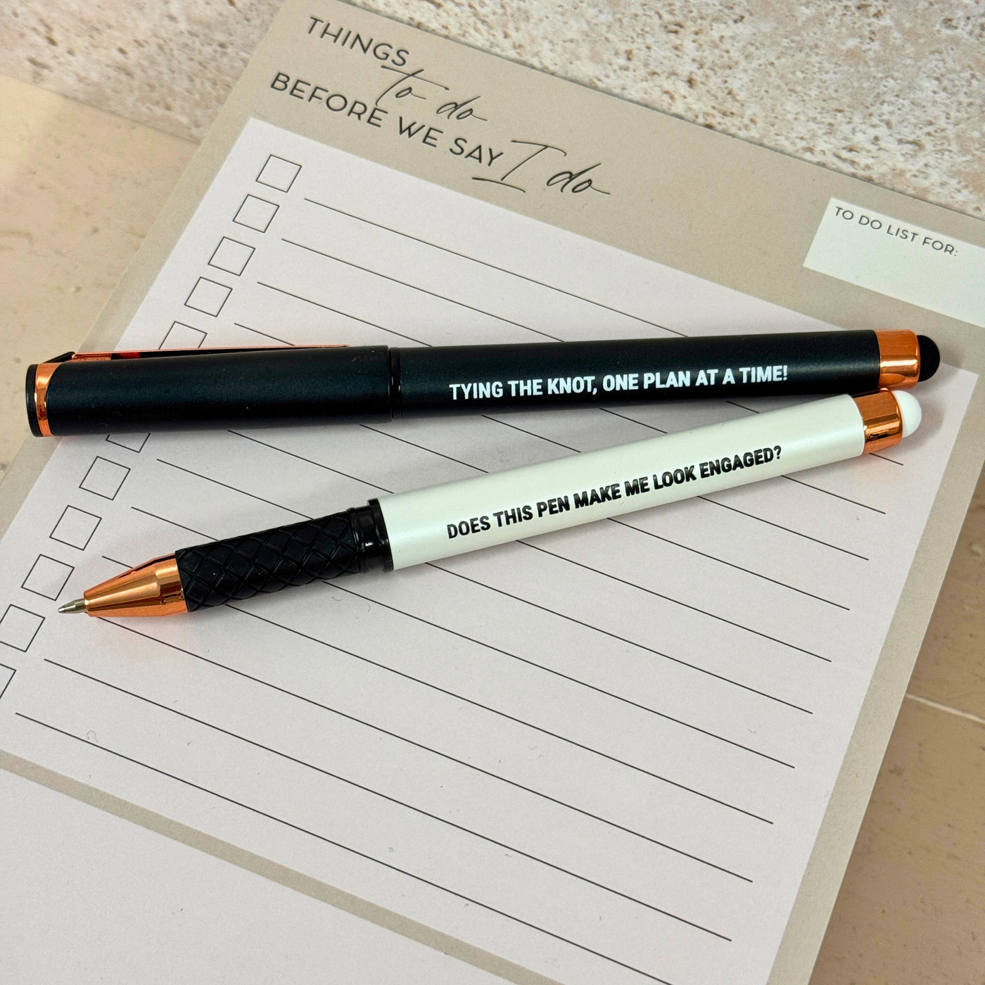 Wedding Planning Essentials Duo - Wedding To Do List and Pen Set