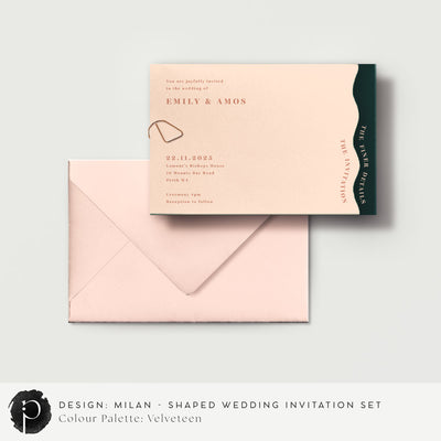 Milan - Shaped Wedding Invitation Set
