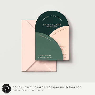 Oslo - Shaped Wedding Invitation Set