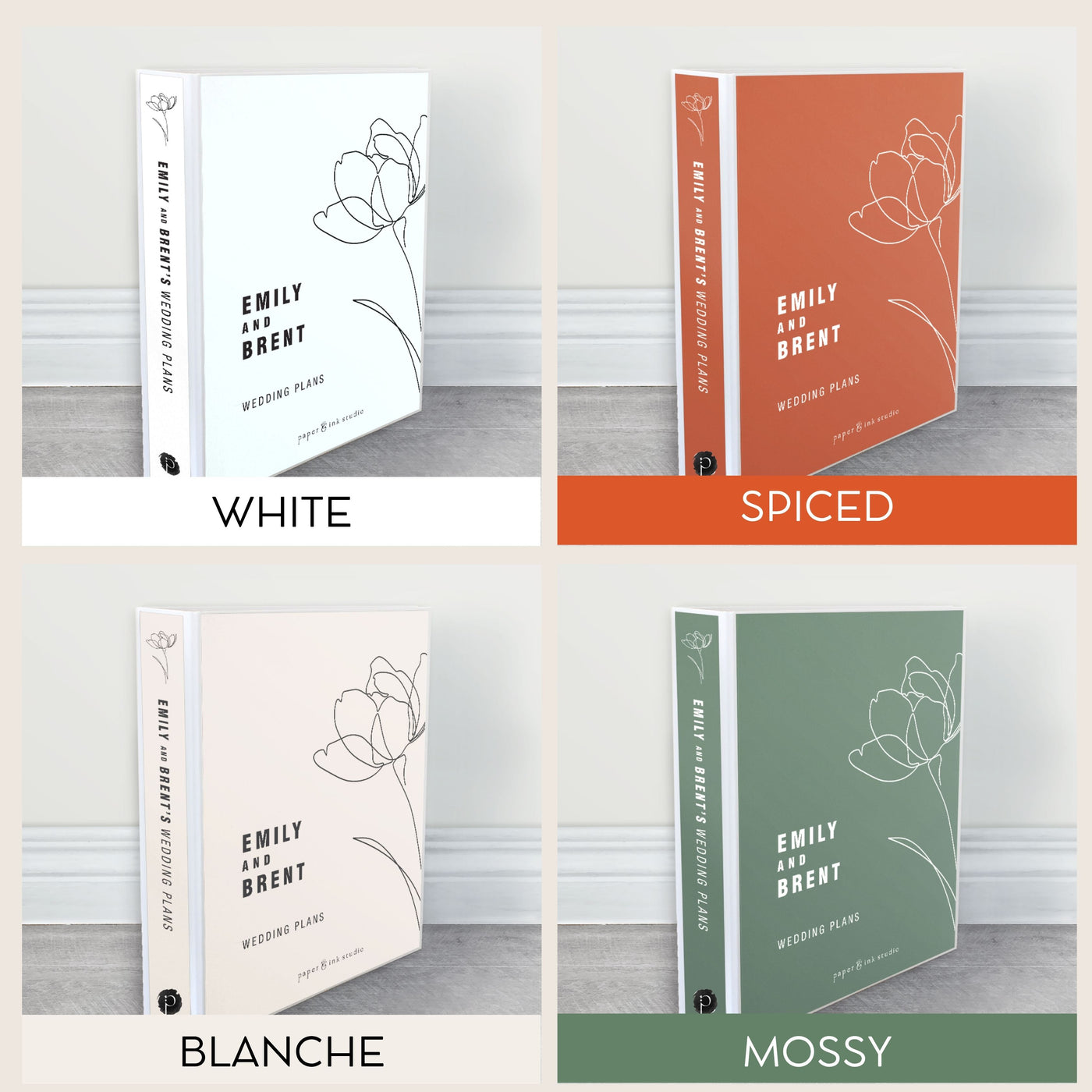 Personalised Wedding Planner & Organiser - Ultimate Guide w Checklists - Peonia