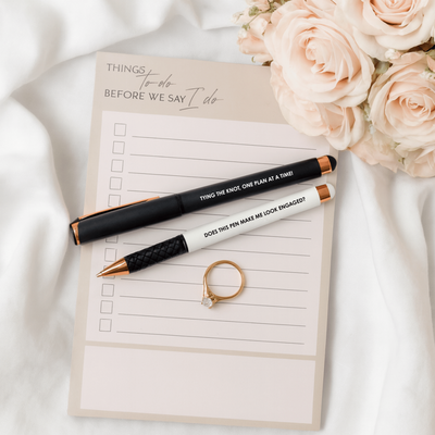 Wedding Planning Essentials Duo - Wedding To Do List and Pen Set