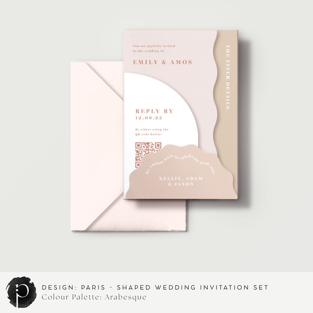 Paris - Shaped Wedding Invitation Set