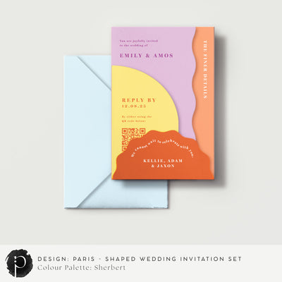 Paris - Shaped Wedding Invitation Set