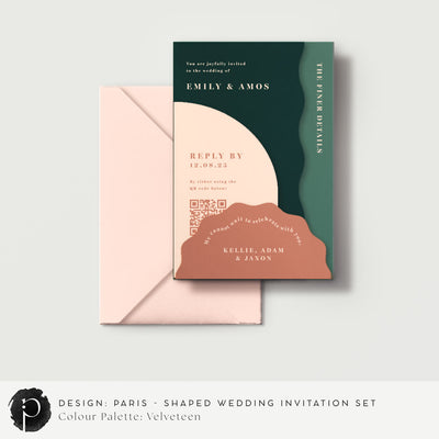 Paris - Shaped Wedding Invitation Set