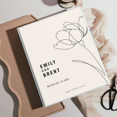 Personalised Wedding Planner & Organiser - Ultimate Guide w Checklists - Peonia
