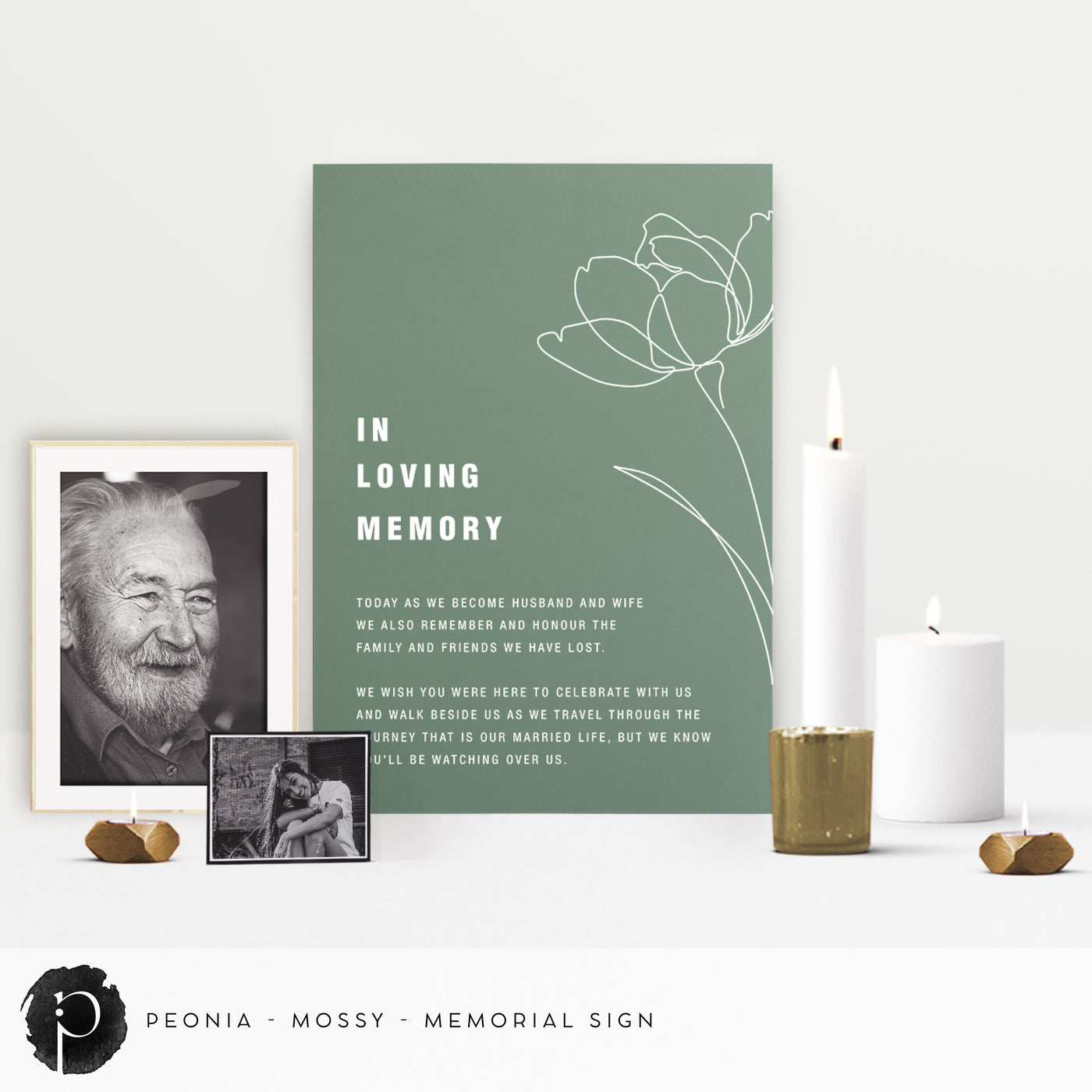 Peonia -  In Loving Memory Memorial Sign