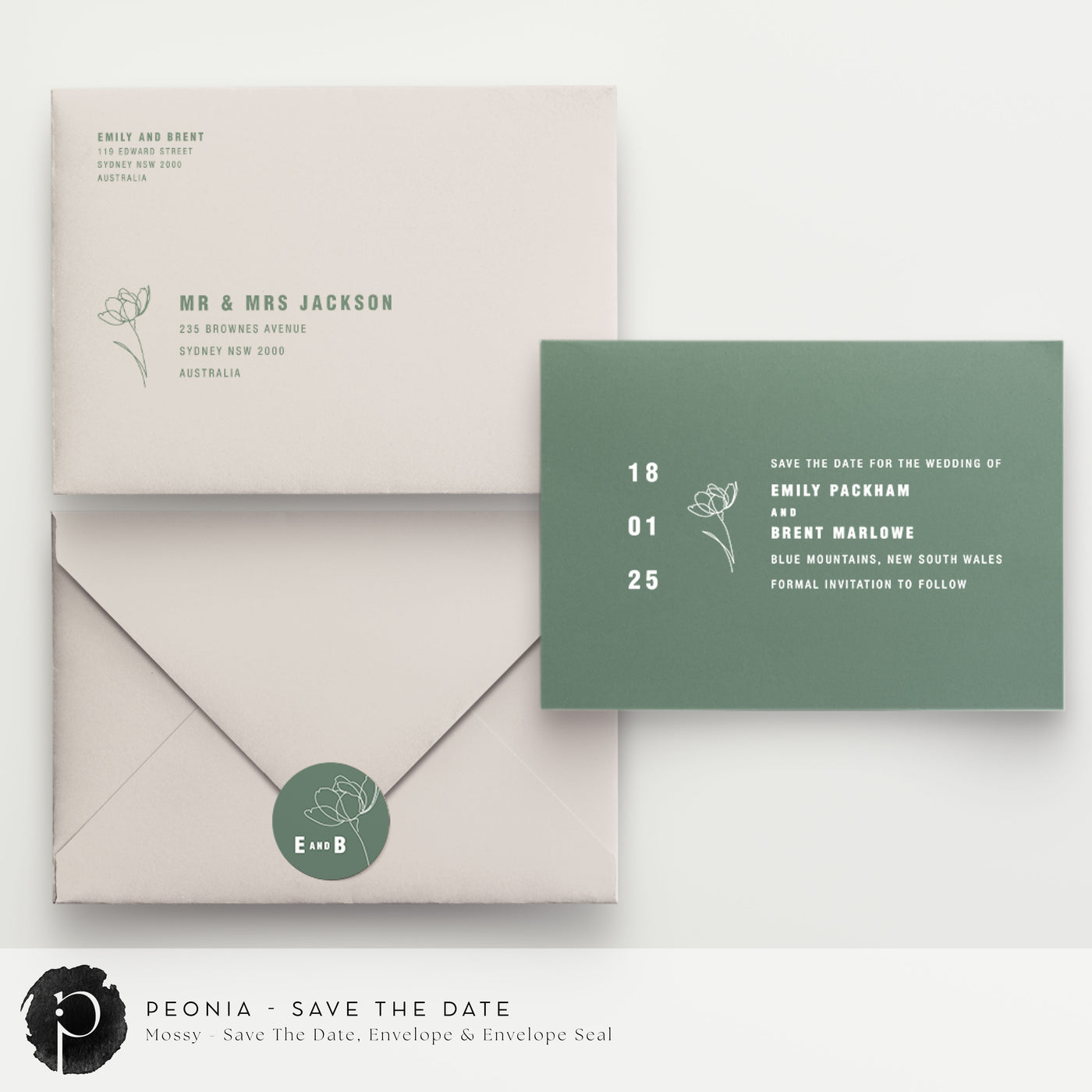 Peonia - Save The Date Cards