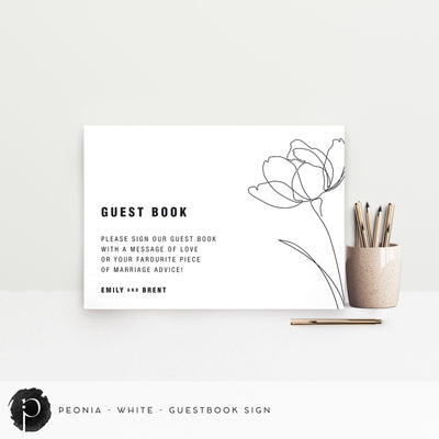 Peonia - Guestbook Sign