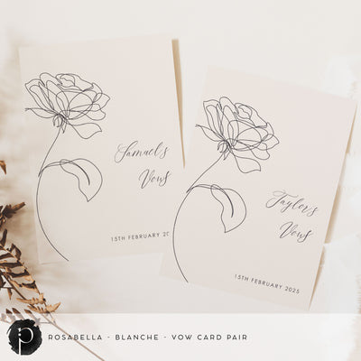 Rosabella - Wedding Vow Card Set