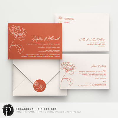 Rosabella - Wedding Invitation & Information/Details Card Set