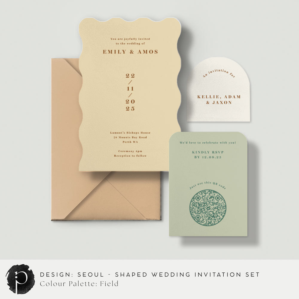 Seoul - Shaped Wedding Invitation Set
