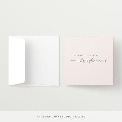 Thank You For Being My Bridesmaid Card - Silk