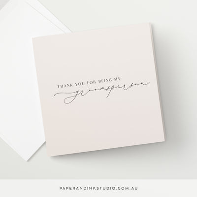 Thank You For Being My Groomsperson Card - Silk