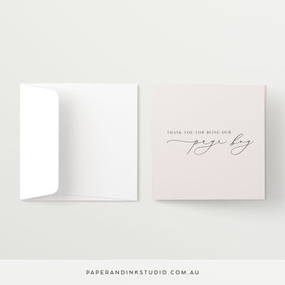 Thank You For Being Our Page Boy Card - Silk