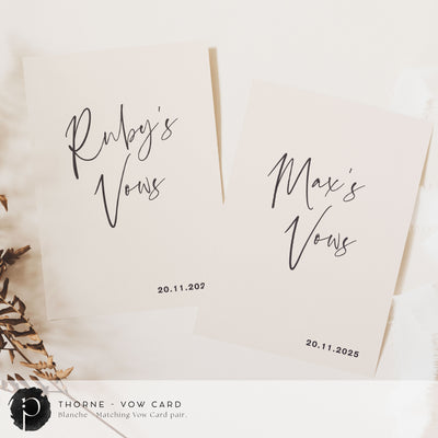 Thorne - Wedding Vow Card Set