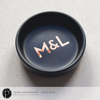 Personalised Black Ring Dish - Town Ampersand