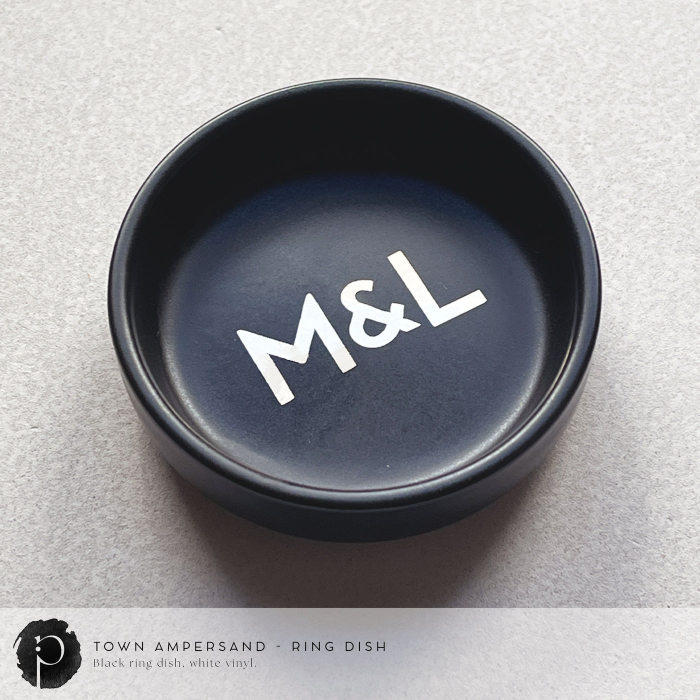 Personalised Black Ring Dish - Town Ampersand