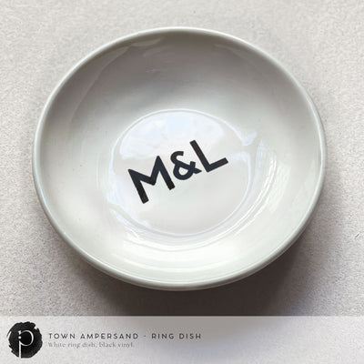 Personalised White Ring Dish - Town Ampersand