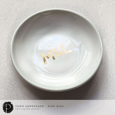 Personalised White Ring Dish - Town Ampersand