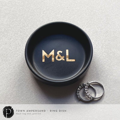 Personalised Black Ring Dish - Town Ampersand