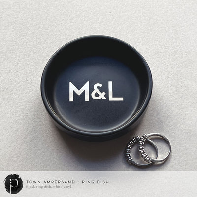 Personalised Black Ring Dish - Town Ampersand