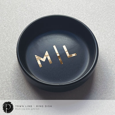 Personalised Black Ring Dish - Town Line