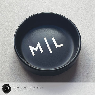 Personalised Black Ring Dish - Town Line