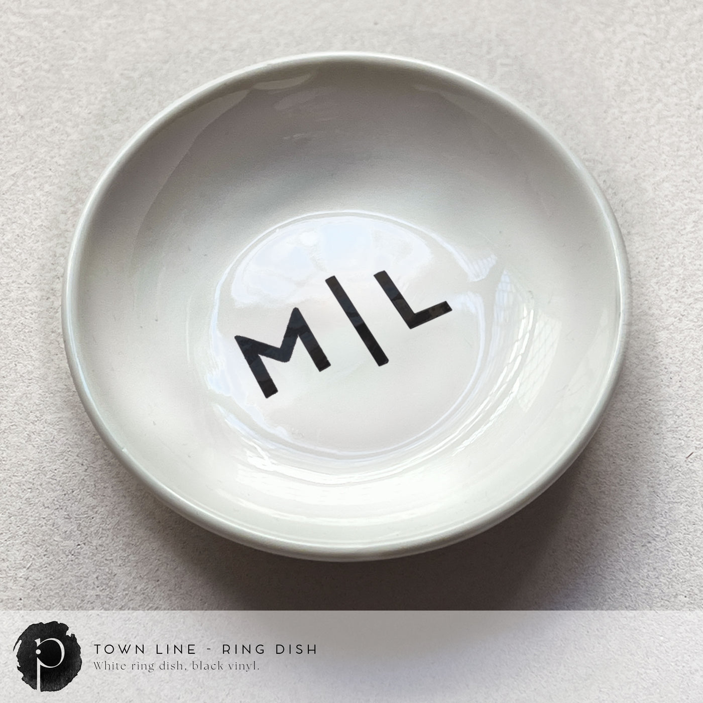 Personalised White Ring Dish - Town Line