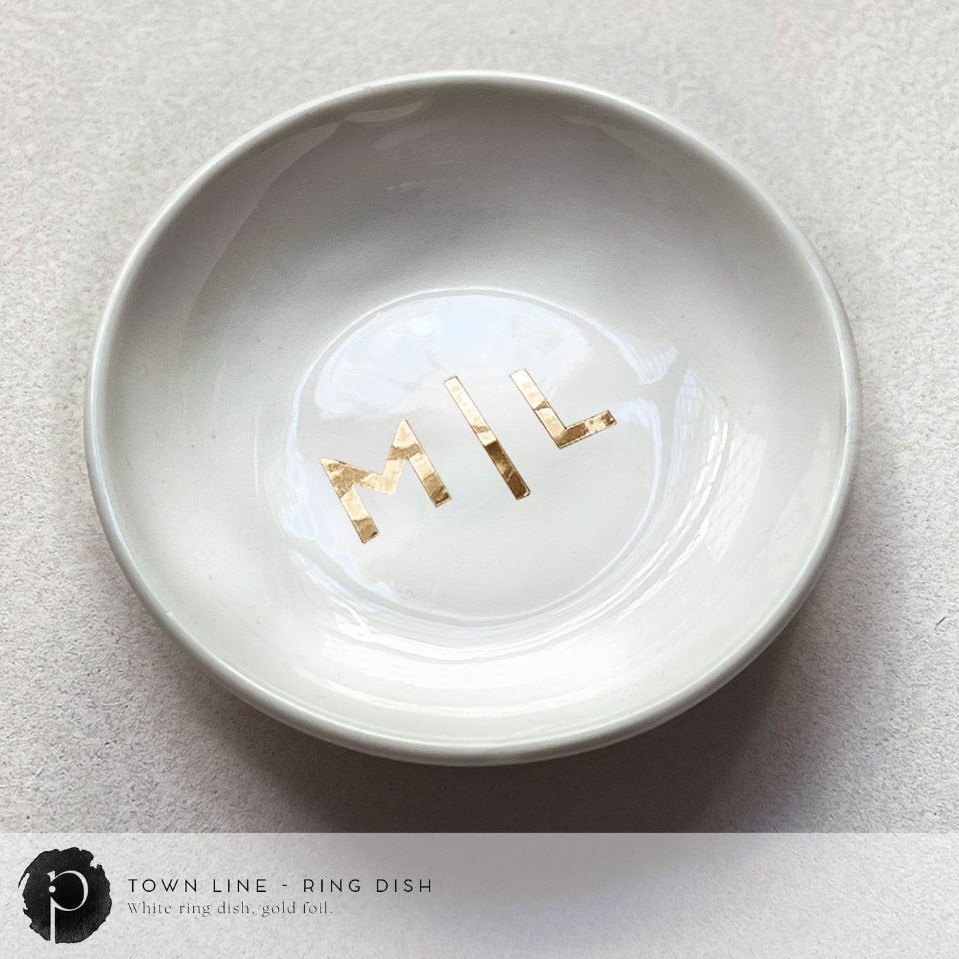 Personalised White Ring Dish - Town Line