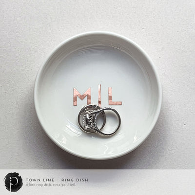 Personalised White Ring Dish - Town Line