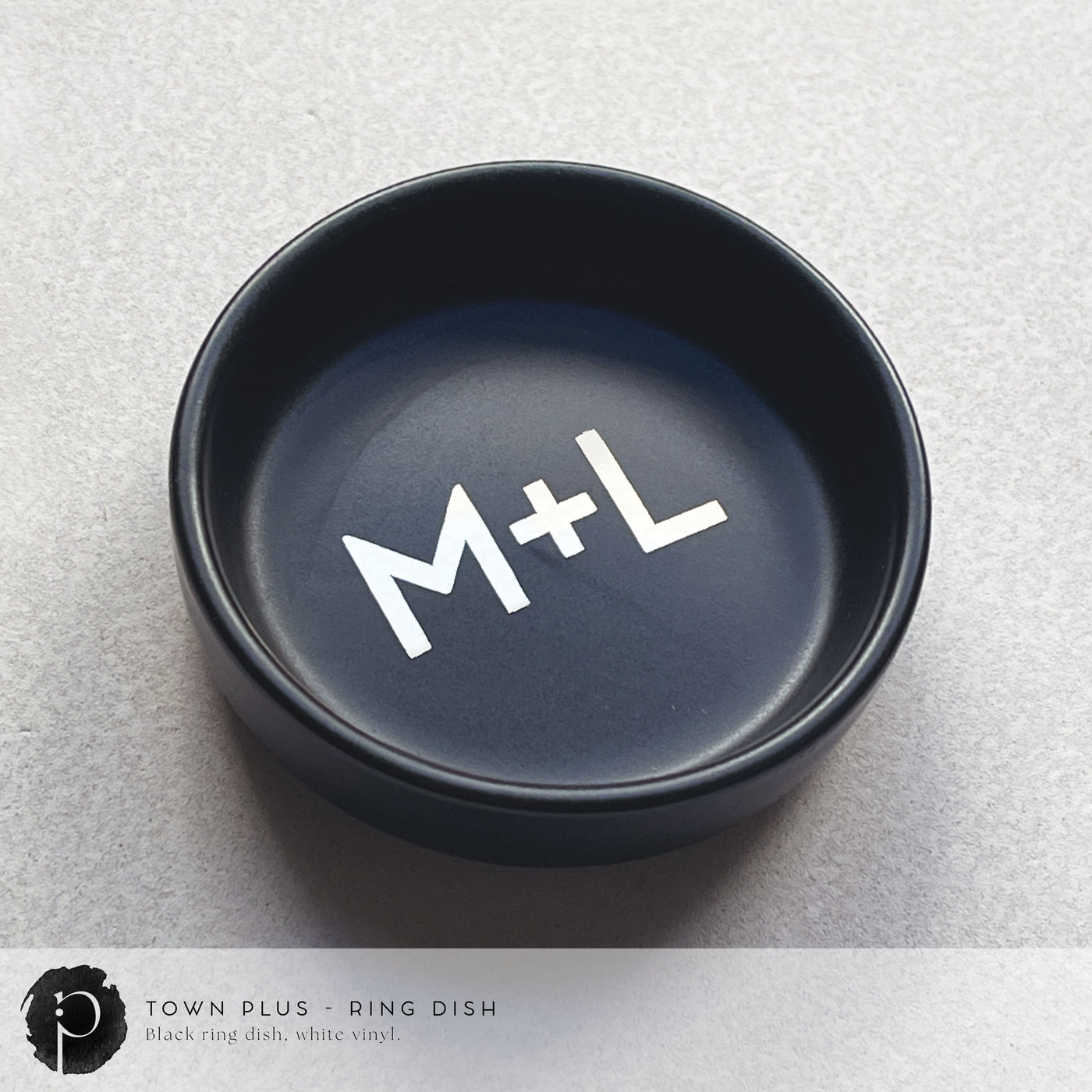 Personalised Black Ring Dish - Town Plus