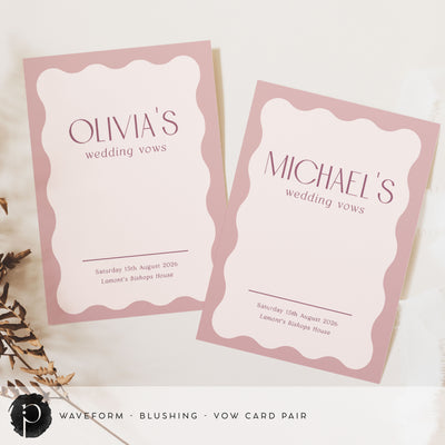 Waveform - Wedding Vow Card Set