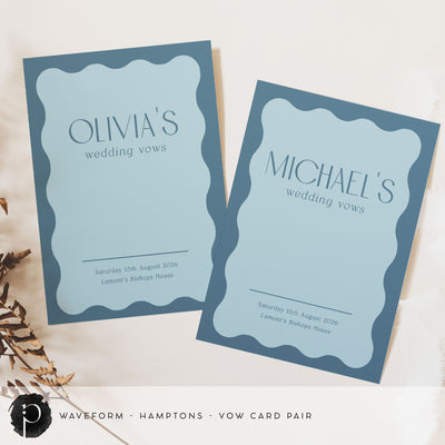 Waveform - Wedding Vow Card Set