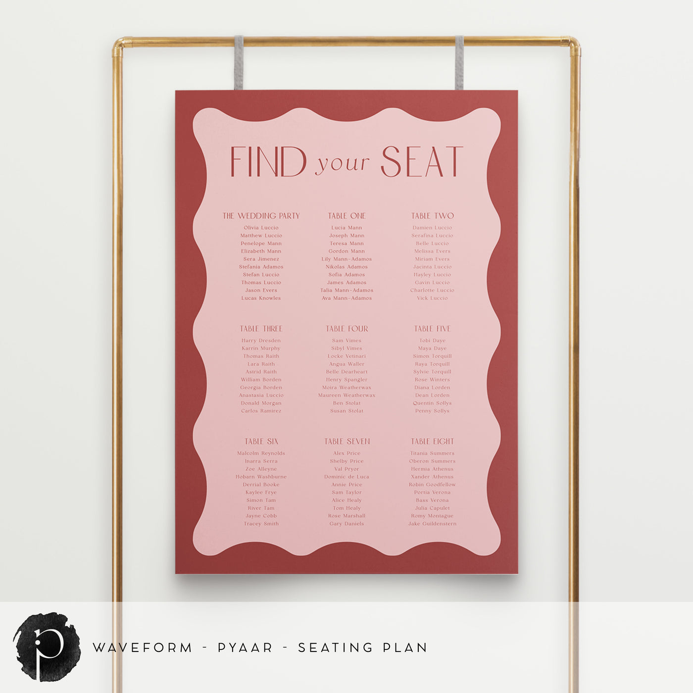 Waveform - Seating Plan Chart