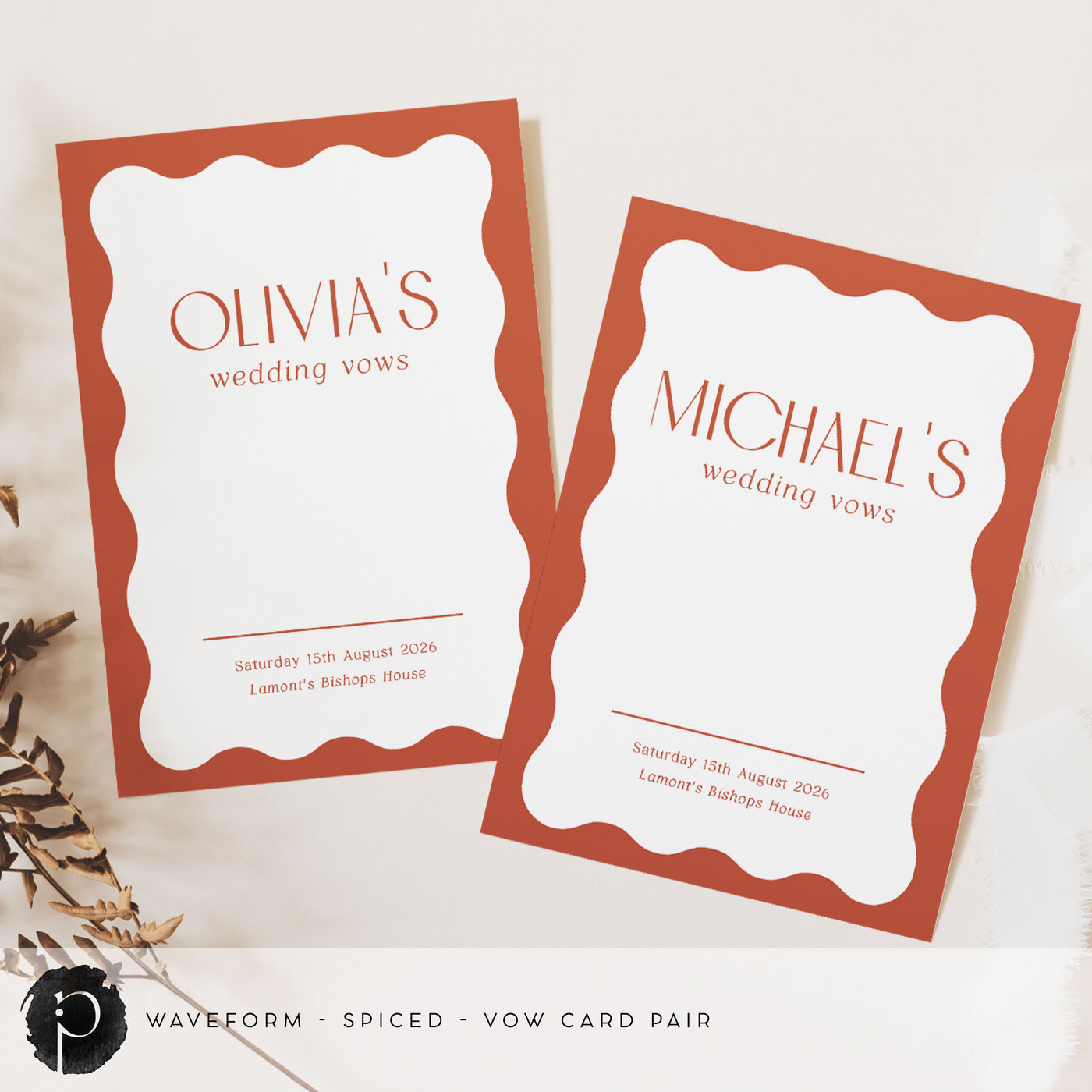 Waveform - Wedding Vow Card Set