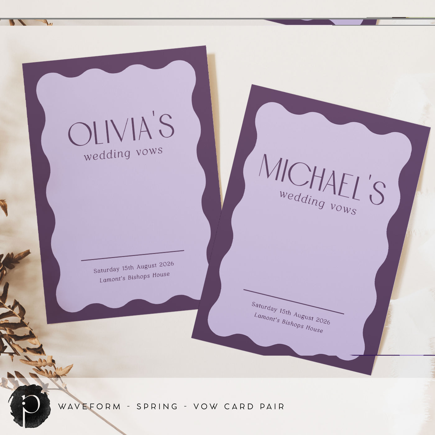 Waveform - Wedding Vow Card Set