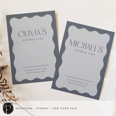 Waveform - Wedding Vow Card Set