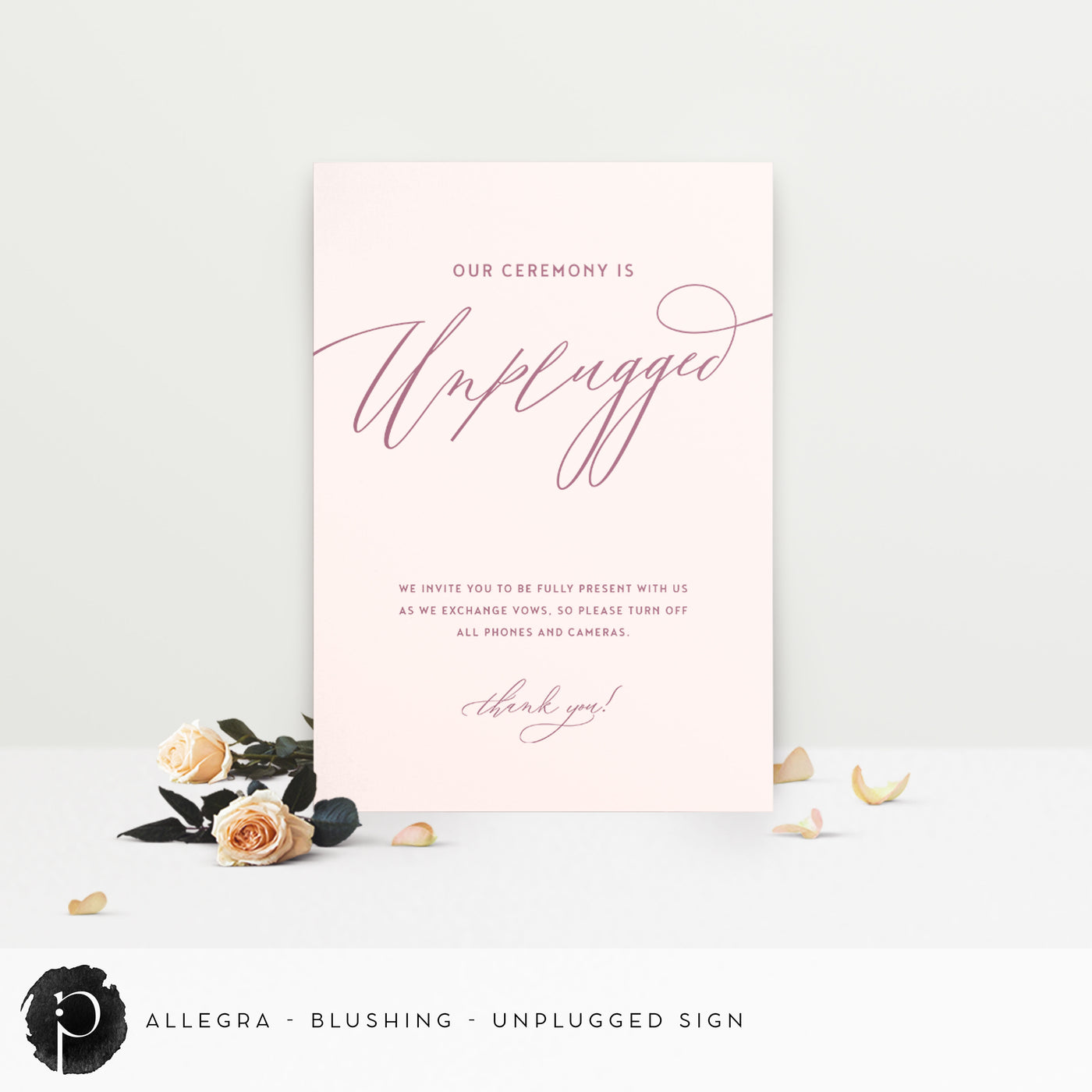 Allegra - Unplugged Ceremony Sign