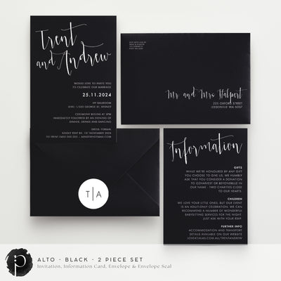 Alto - Wedding Invitation & Information/Details Card Set