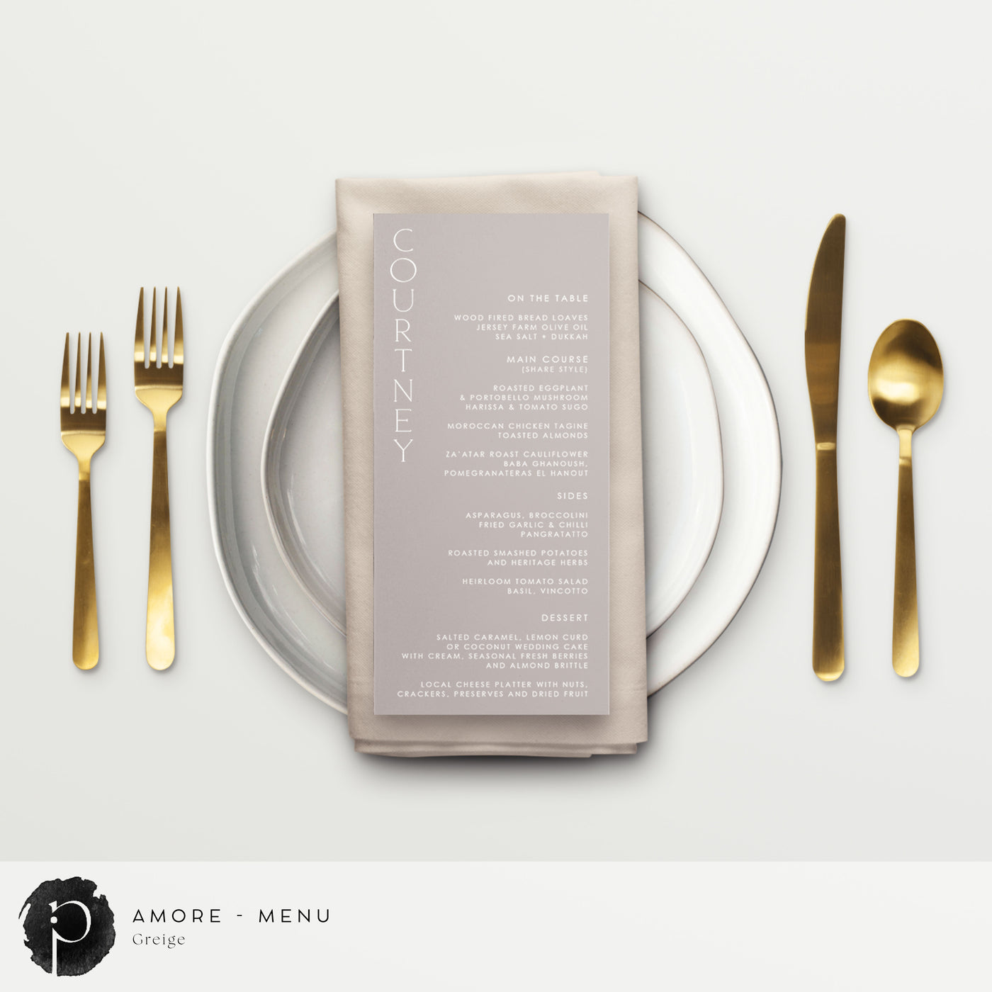 Amore - Menu Cards