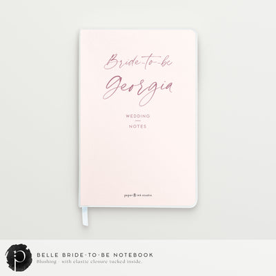 Bride to be - Blushing - Personalised Notebook, Journal