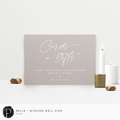 Belle - Cards/Gifts/Presents/Wishing Well Table Sign