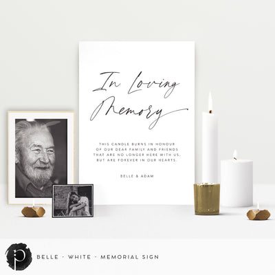 Belle - In Loving Memory Memorial Sign