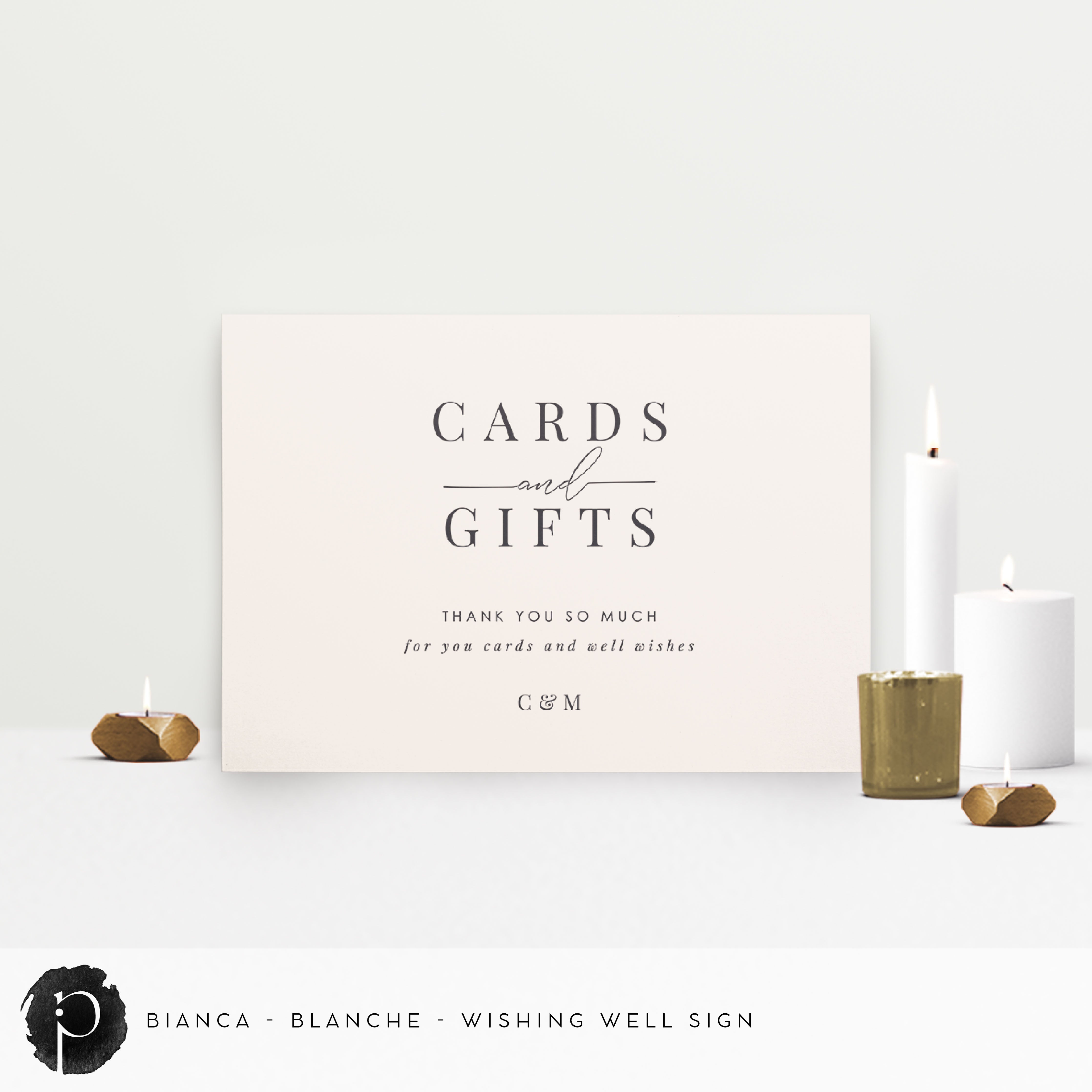 Bianca - Cards/Gifts/Presents/Wishing Well Table Sign – Paper & Ink Studio