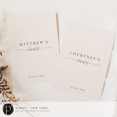 Bianca - Wedding Vow Card Set