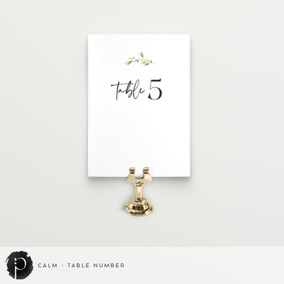 Calm - Table Numbers