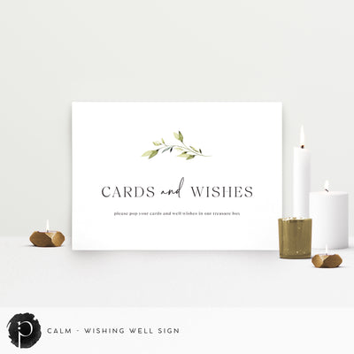Calm - Cards/Gifts/Presents/Wishing Well Table Sign