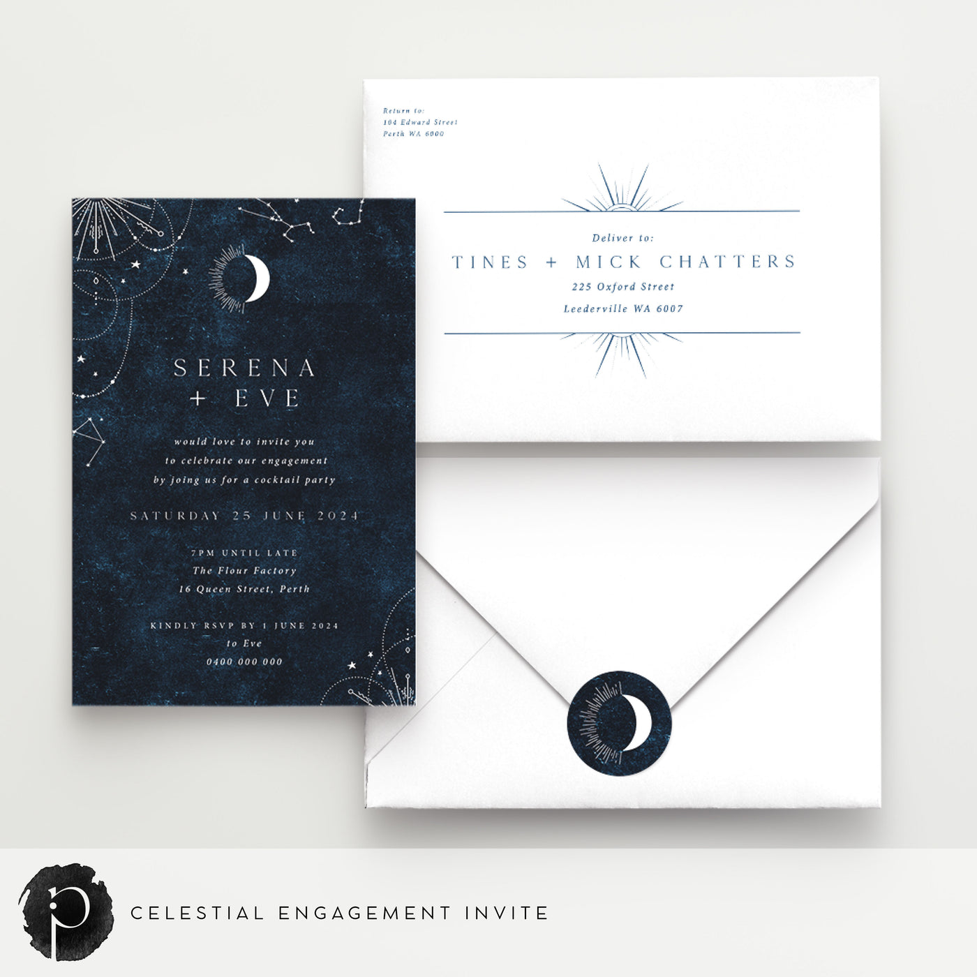 Celestial - Engagement Invitations