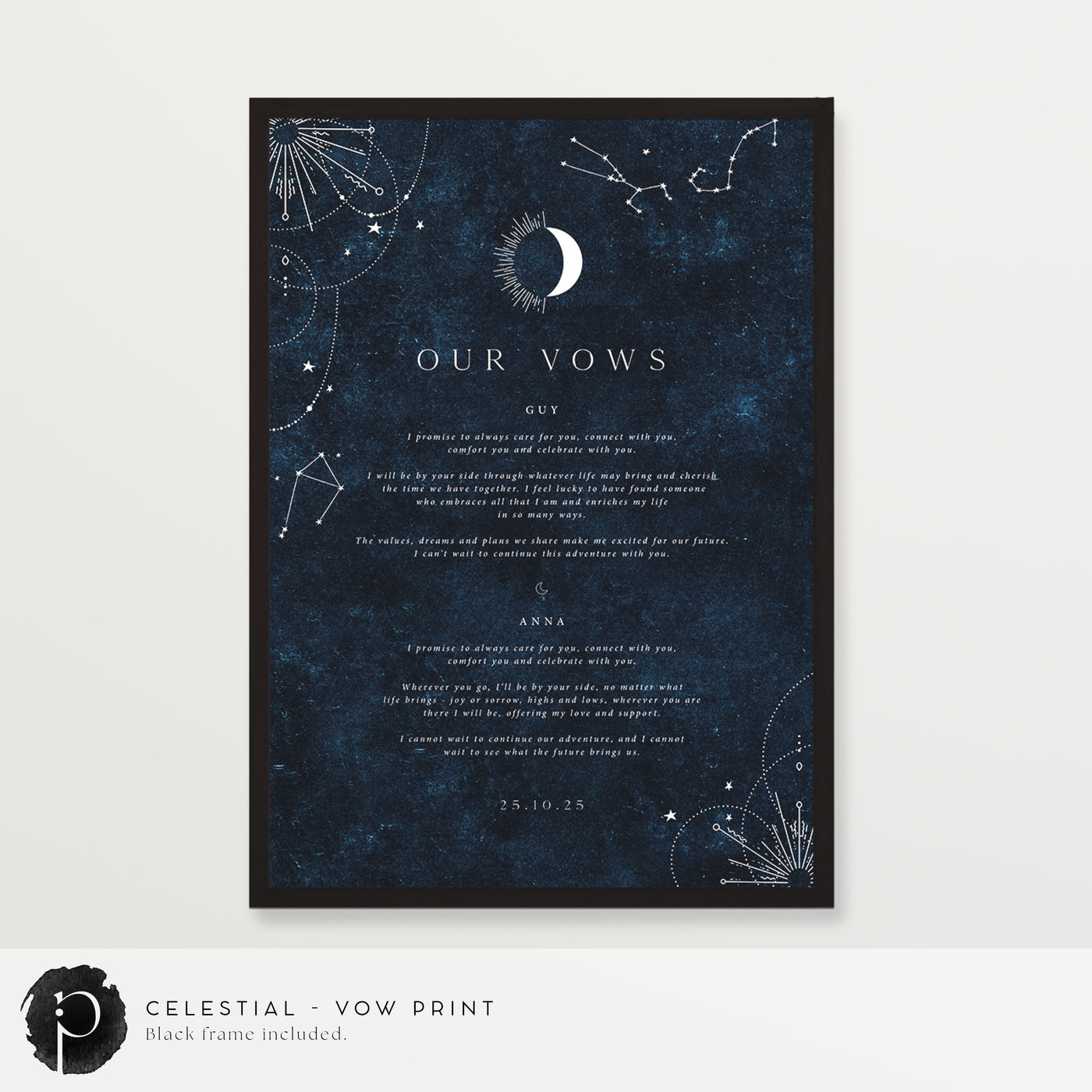 Celestial - Wedding Vow Keepsake