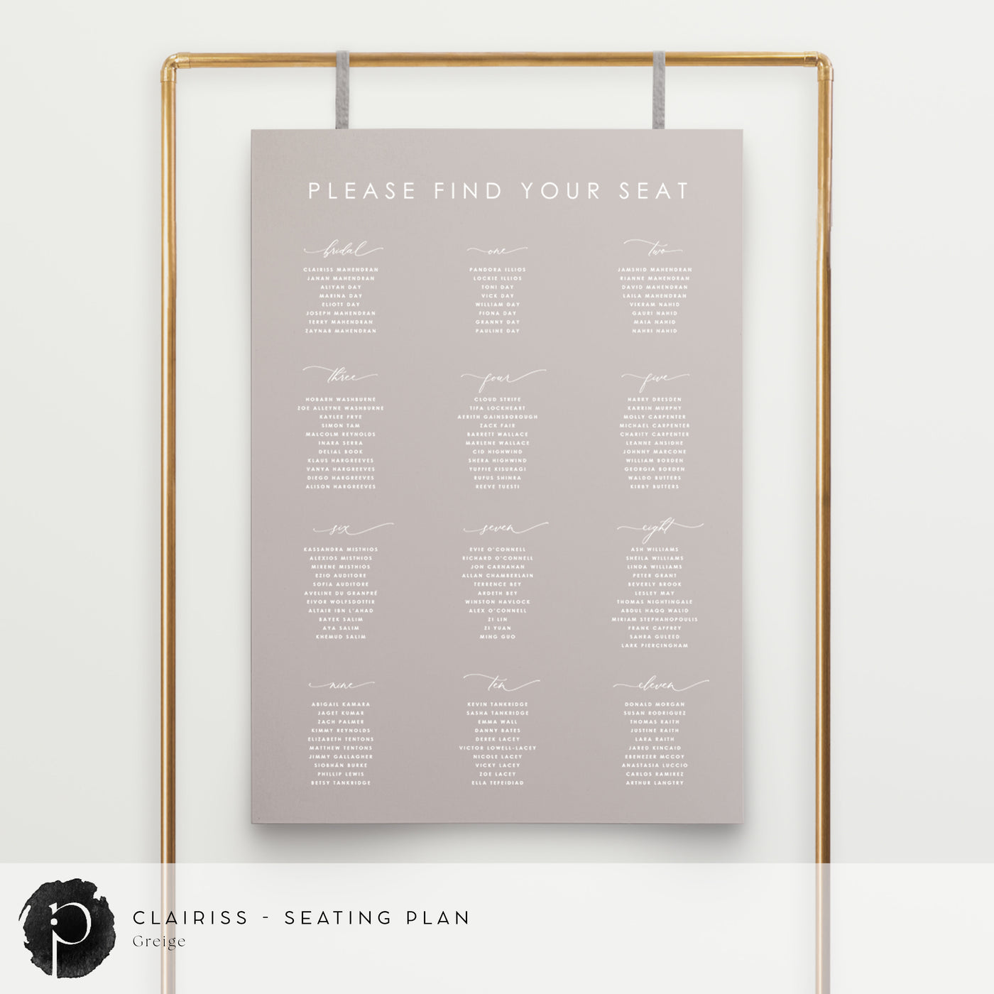 Clairiss - Seating Plan Chart